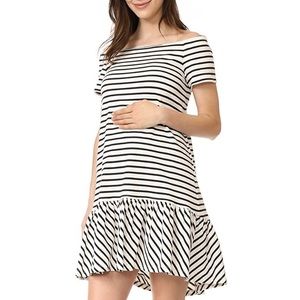 Hatch maternity off shoulder dress black size s/xs